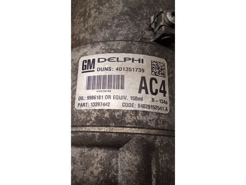 Recambio de compresor aire acondicionado para opel astra h (a04) 1.6 (l48) referencia OEM IAM 13297442 401351739 442AC4 04