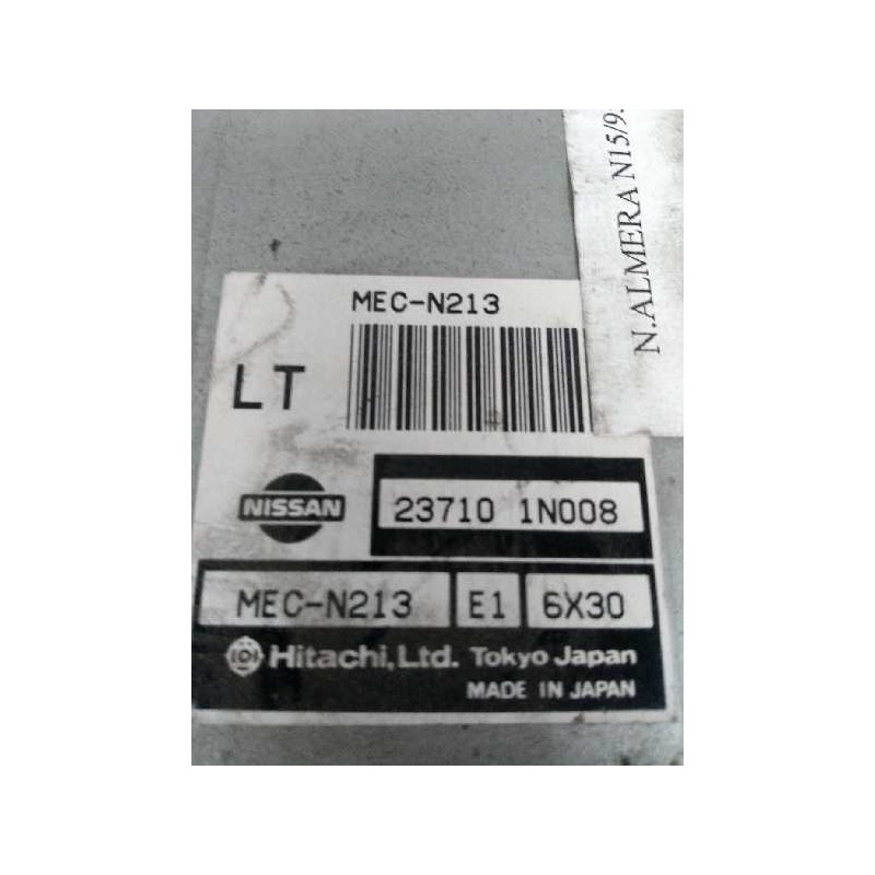 Recambio de centralita motor uce para nissan almera (n15) 1.4 cat referencia OEM IAM 237101N008 MECN213 LT