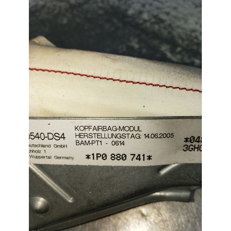 Recambio de airbag cortina delantero derecho para seat leon (1p1) 2.0 tdi 16v referencia OEM IAM 1P0880741  2005