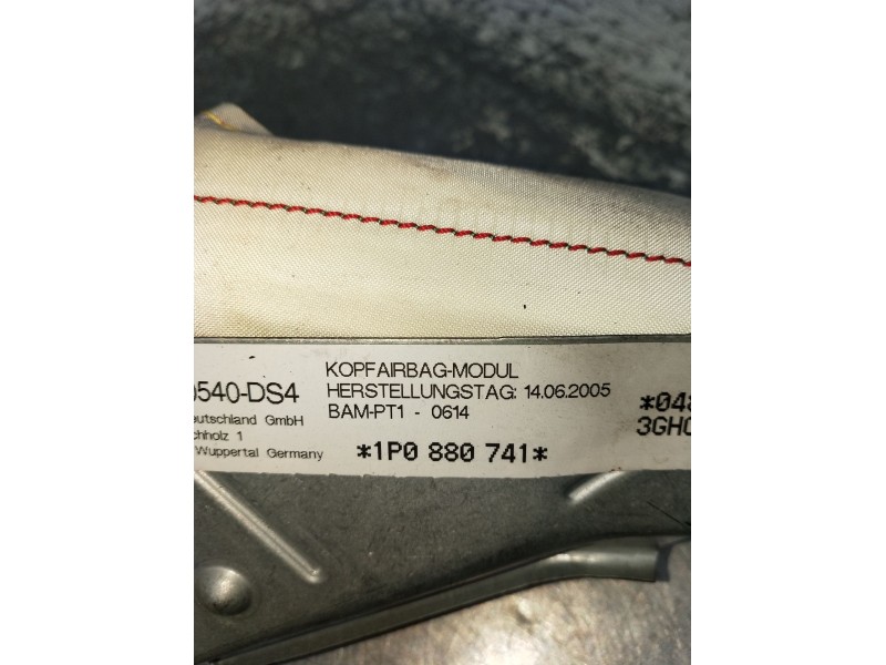 Recambio de airbag cortina delantero derecho para seat leon (1p1) 2.0 tdi 16v referencia OEM IAM 1P0880741  2005