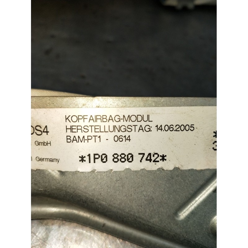 Recambio de airbag cortina delantero izquierdo para seat leon (1p1) 2.0 tdi 16v referencia OEM IAM 1P0880742  2005