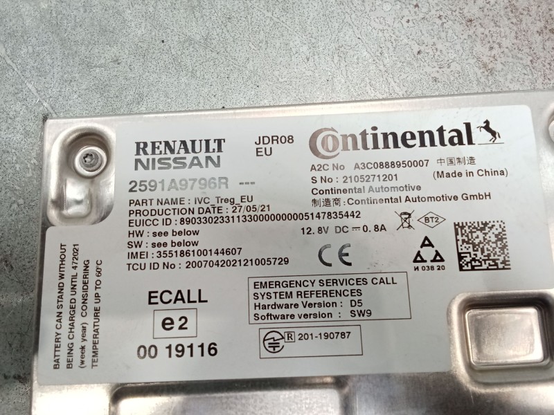 Recambio de modulo electronico para renault arkana i (lcm_, ldn_) 1.6 e-tech 145 (ldmu) referencia OEM IAM 2591A9796R A3C0888950