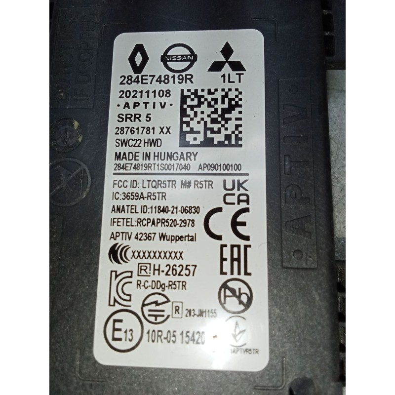 Recambio de modulo electronico para renault arkana i (lcm_, ldn_) 1.6 e-tech 145 (ldmu) referencia OEM IAM 284E74819R 20211108 2