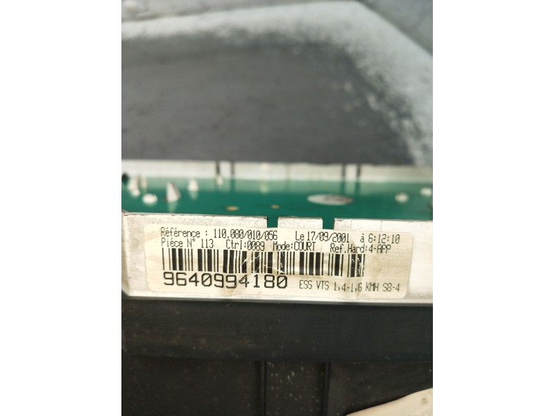 Recambio de cuadro instrumentos para citroën saxo (s0, s1) 1.4 vts referencia OEM IAM 9640994180 110080010056 1999