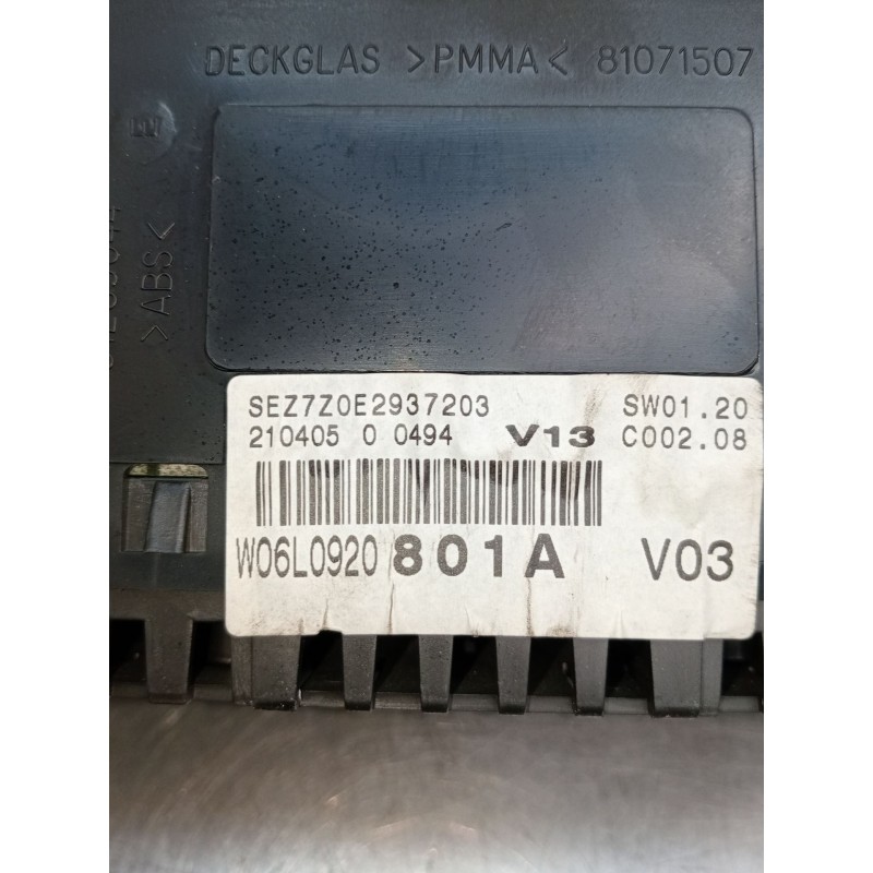 Recambio de cuadro instrumentos para seat cordoba (6l2) 1.4 tdi referencia OEM IAM W06L0920801A 21040500494 2002