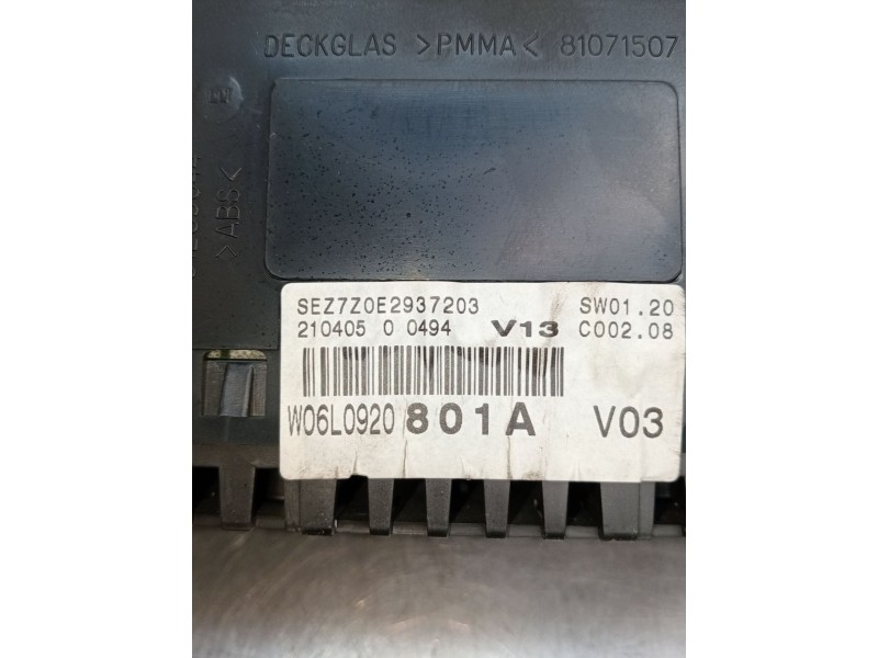 Recambio de cuadro instrumentos para seat cordoba (6l2) 1.4 tdi referencia OEM IAM W06L0920801A 21040500494 2002