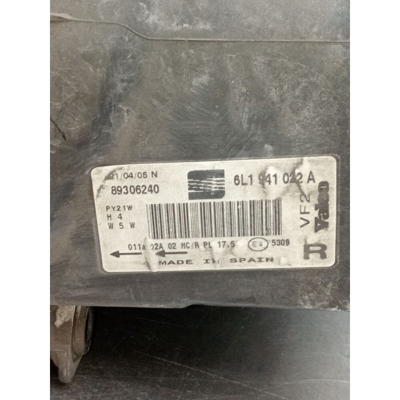 Recambio de faro derecho para seat cordoba (6l2) 1.4 tdi referencia OEM IAM 6L1941022A 89306240 2002