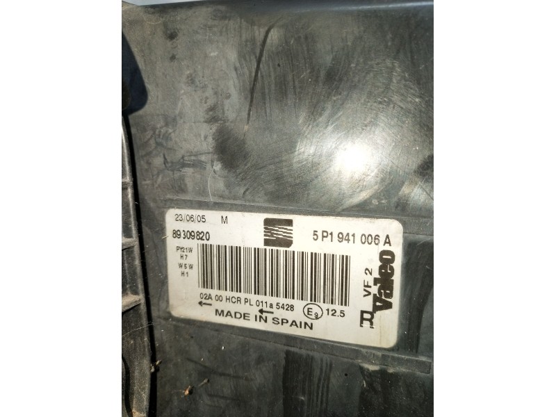 Recambio de faro izquierdo para seat leon (1p1) 2.0 tdi 16v referencia OEM IAM 5P1941006A 89309820 2005