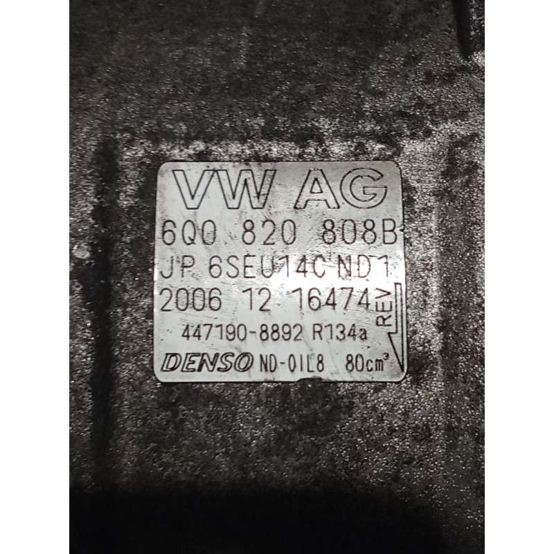 Recambio de compresor aire acondicionado para seat ibiza iv sc (6j1, 6p5) 1.9 tdi referencia OEM IAM 6Q0820808B 4471908892 