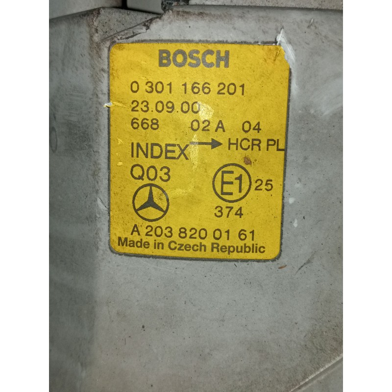 Recambio de faro izquierdo para mercedes-benz clase c (w203) c 220 cdi (203.006) referencia OEM IAM 0301166201 A2038200161 2000