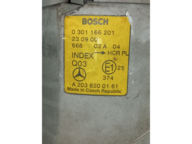 Recambio de faro izquierdo para mercedes-benz clase c (w203) c 220 cdi (203.006) referencia OEM IAM 0301166201 A2038200161 2000