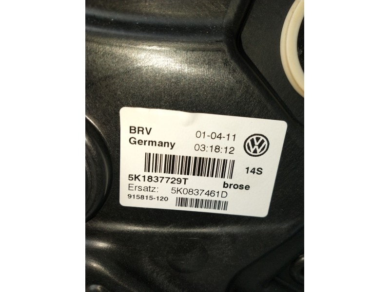 Recambio de elevalunas delantero izquierdo para volkswagen golf vi (5k1) 1.6 tdi referencia OEM IAM 5K1837729T 5P 5K0837461D 200