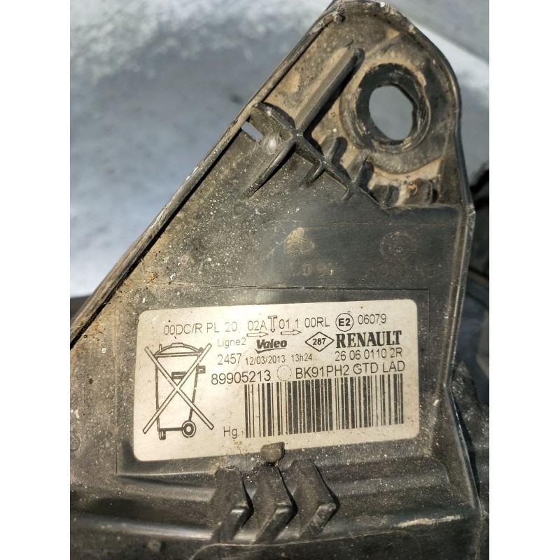 Recambio de faro izquierdo para renault laguna iii (bt0/1) 1.5 dci (bt00, bt0a, bt0t, bt1j) referencia OEM IAM 260601102R 899052