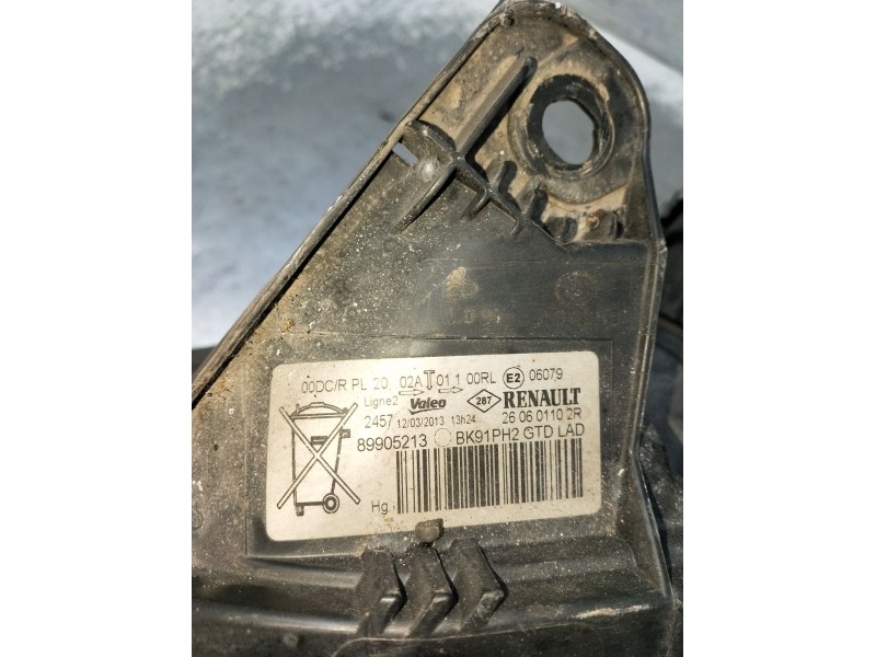 Recambio de faro izquierdo para renault laguna iii (bt0/1) 1.5 dci (bt00, bt0a, bt0t, bt1j) referencia OEM IAM 260601102R 899052
