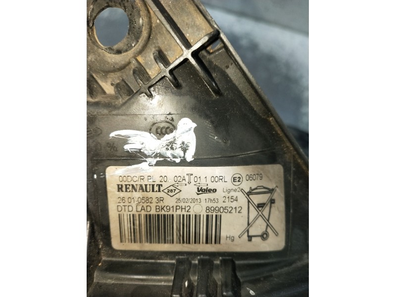 Recambio de faro derecho para renault laguna iii (bt0/1) 1.5 dci (bt00, bt0a, bt0t, bt1j) referencia OEM IAM 260105823R 89905212
