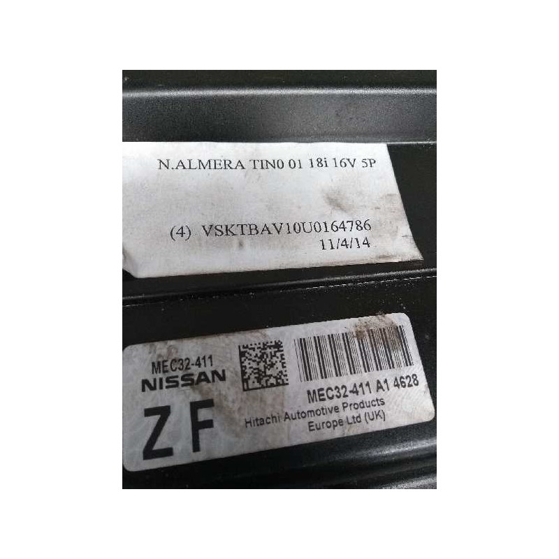 Recambio de centralita motor uce para nissan almera tino (v10m) 1.8 16v cat referencia OEM IAM MEC32411 A14628 ZF