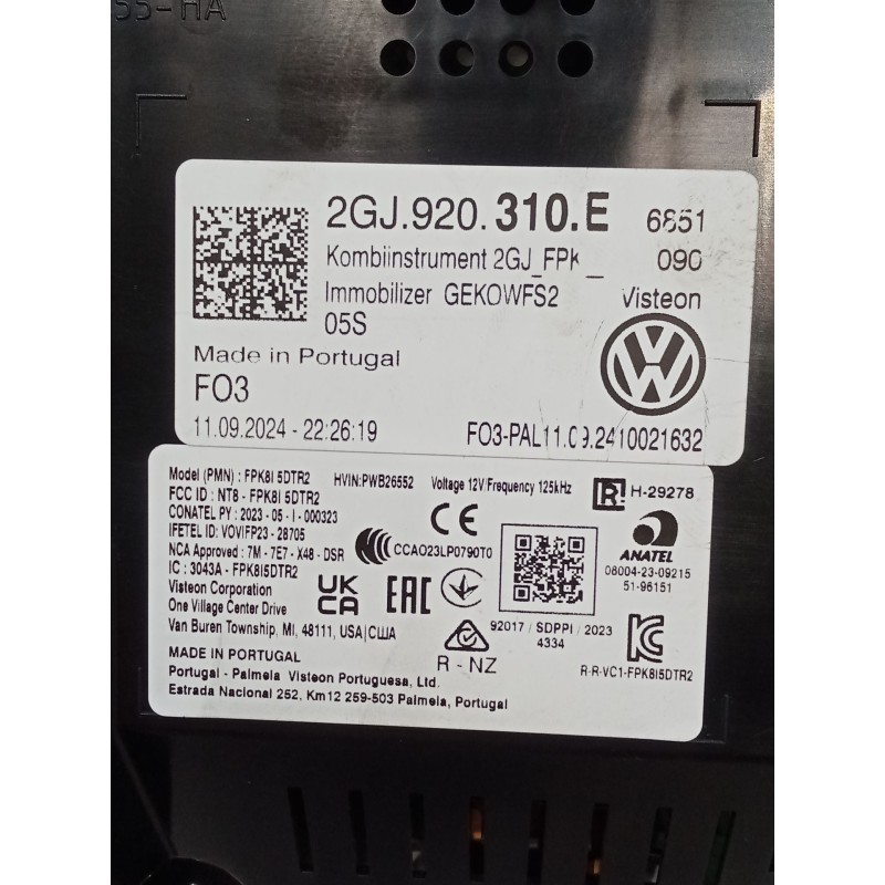 Recambio de cuadro instrumentos para volkswagen t-roc (a11, d11) 2.0 tdi referencia OEM IAM 2GJ920310E 11092410021632 VPPVAF10A8