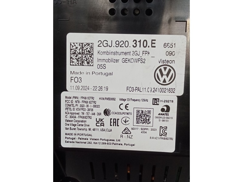 Recambio de cuadro instrumentos para volkswagen t-roc (a11, d11) 2.0 tdi referencia OEM IAM 2GJ920310E 11092410021632 VPPVAF10A8