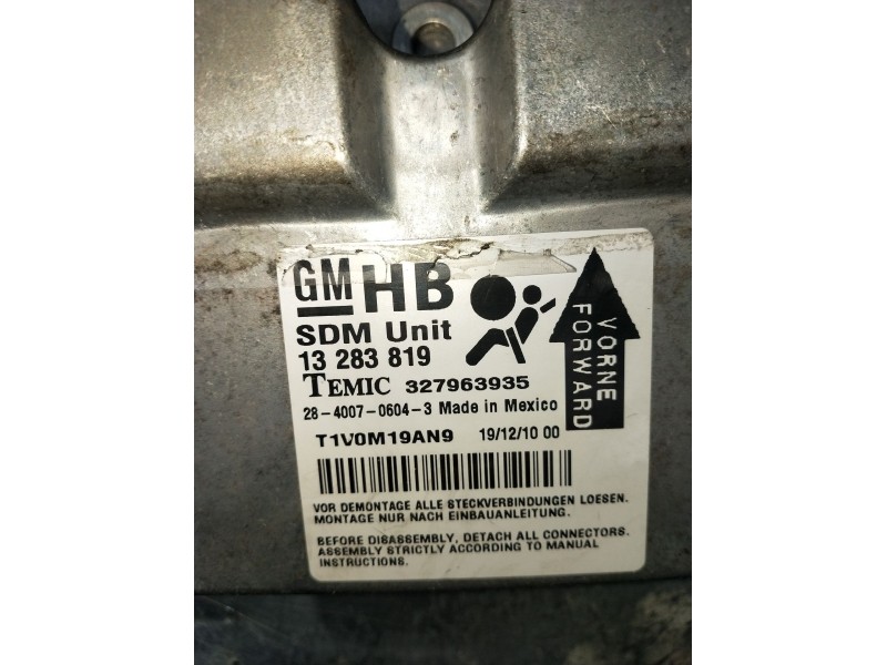 Recambio de centralita airbag para opel corsa d color edition referencia OEM IAM 13283819 327963935 T1V0M19AN9 2011