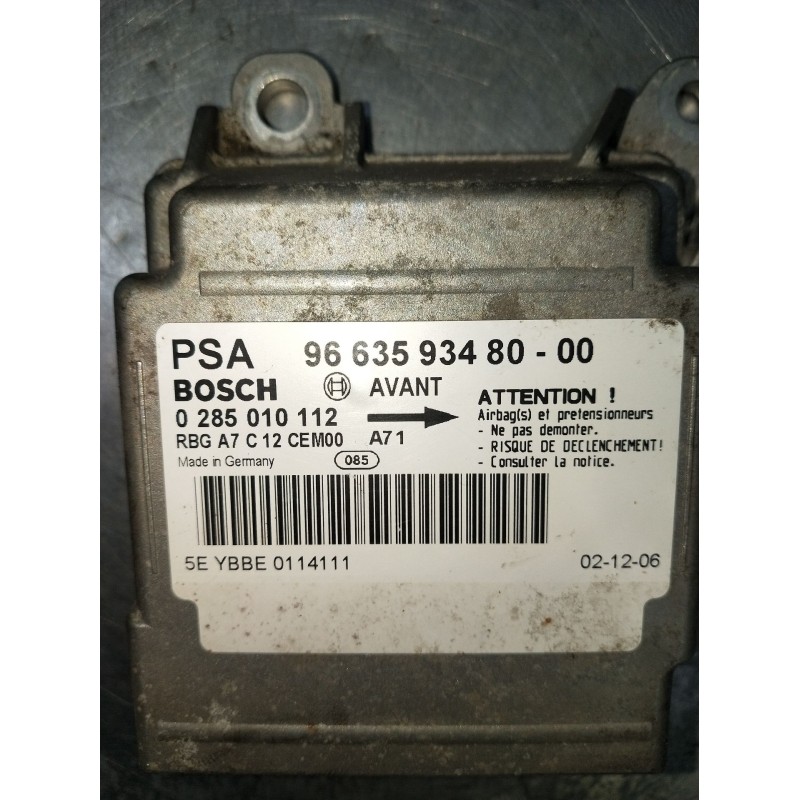 Recambio de centralita airbag para peugeot 207/207+ (wa_, wc_) 1.4 16v referencia OEM IAM 0285010112 966359348000 2006