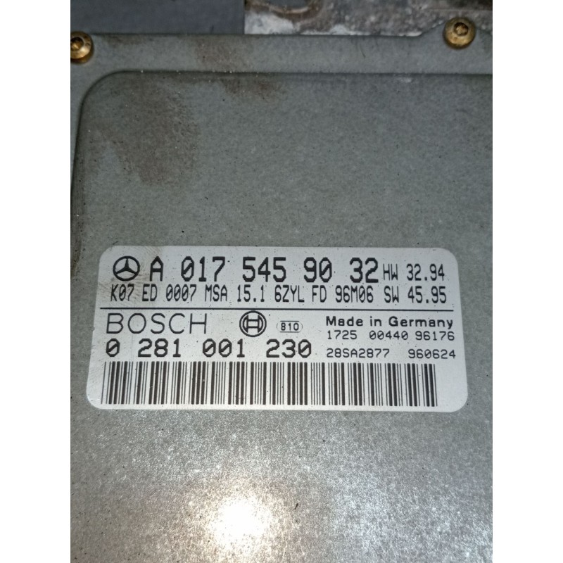 Recambio de centralita motor uce para mercedes-benz clase e (w210) e 300 d (210.020) referencia OEM IAM 0281001230 A0175459032 1