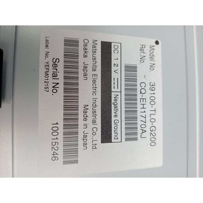 Recambio de sistema audio / radio cd para honda accord viii (cu) 2.2 i-dtec (cu3) referencia OEM IAM 39100TLOG200 10015246 CQEH1