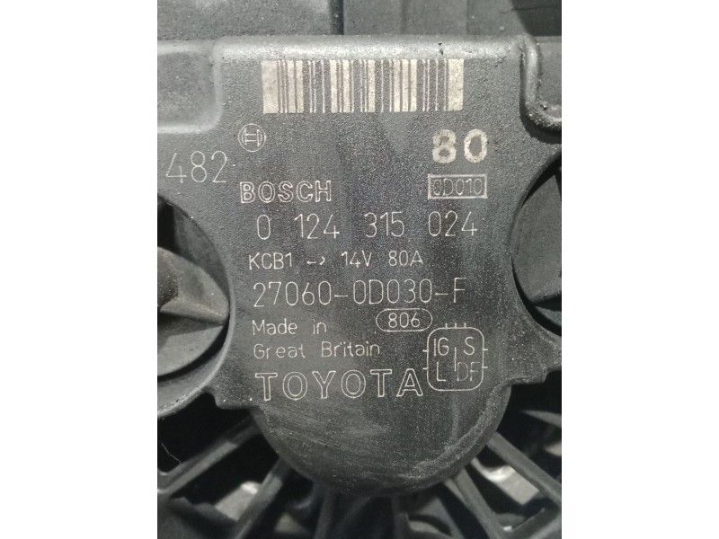 Recambio de alternador para toyota corolla (_e12_) 1.6 vvt-i (zze121_) referencia OEM IAM 0124315024 270600D030F 02
