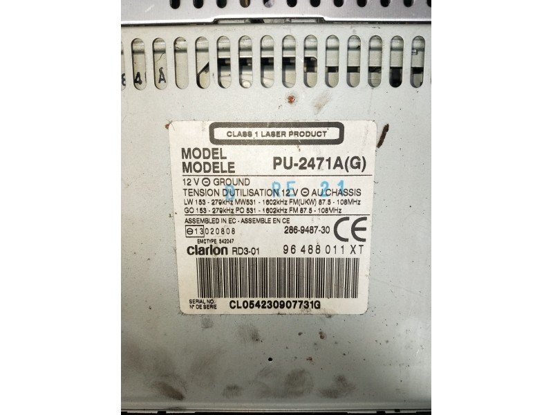 Recambio de sistema audio / radio cd para peugeot 307 (3a/c) 1.6 16v referencia OEM IAM 96488011XT CL054230907731G 2001