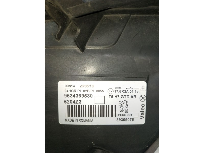 Recambio de faro izquierdo para peugeot 307 (3a/c) 1.6 16v referencia OEM IAM 9634369580 89309075 2001