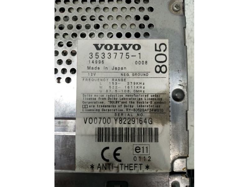 Recambio de sistema audio / radio cd para volvo v40 station wagon (645) 1.9 di referencia OEM IAM 35337751 V00700Y8229164G 2000