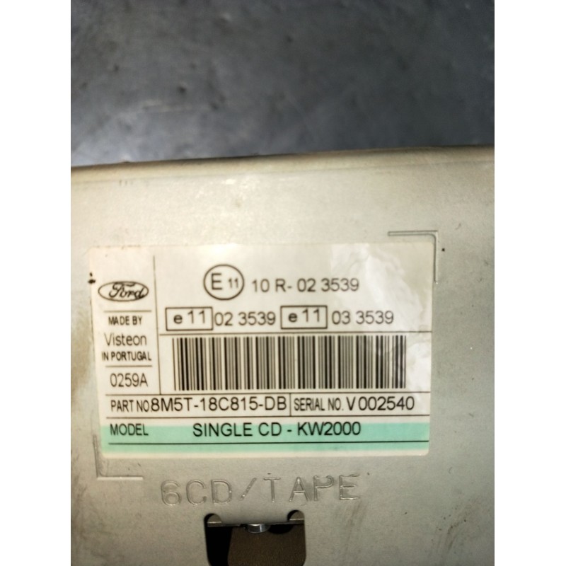 Recambio de sistema audio / radio cd para ford c-max (dm2) 1.6 tdci referencia OEM IAM 8M5T18C815DB V002540 2000