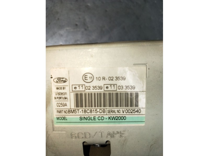 Recambio de sistema audio / radio cd para ford c-max (dm2) 1.6 tdci referencia OEM IAM 8M5T18C815DB V002540 2000