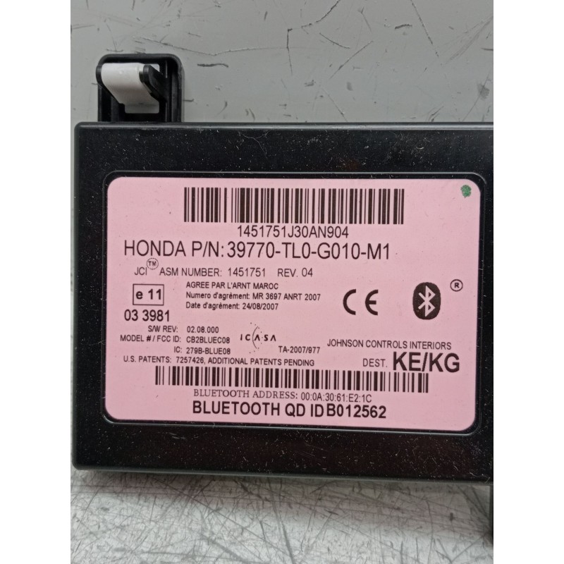Recambio de modulo electronico para honda accord viii (cu) 2.2 i-dtec (cu3) referencia OEM IAM 39770TL0G010  