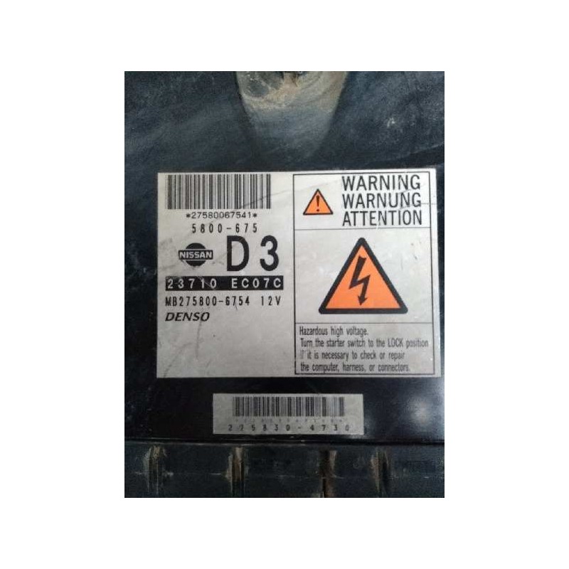 Recambio de centralita motor uce para nissan navara pick-up (d40m) 2.5 dci diesel cat referencia OEM IAM 23710EC07C MB2758006754