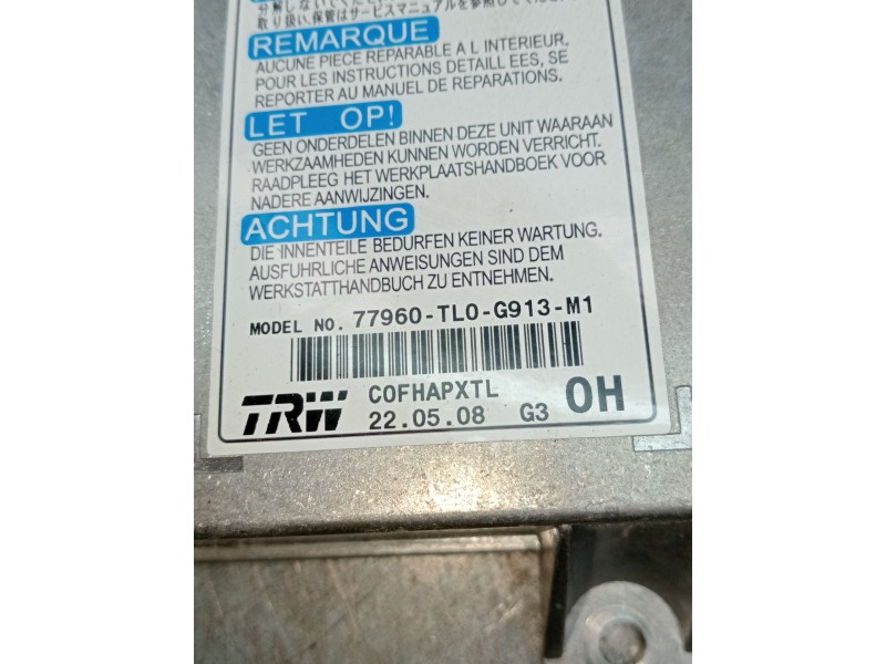 Recambio de centralita airbag para honda accord viii (cu) 2.2 i-dtec (cu3) referencia OEM IAM 77960TL0G913M1  