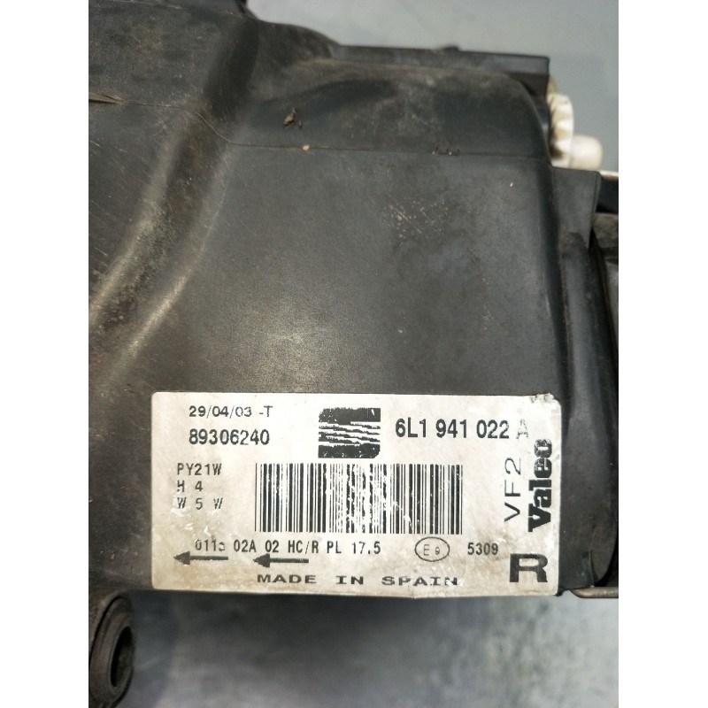 Recambio de faro derecho para seat cordoba (6l2) 1.9 sdi referencia OEM IAM 6L1941022A 89306240 