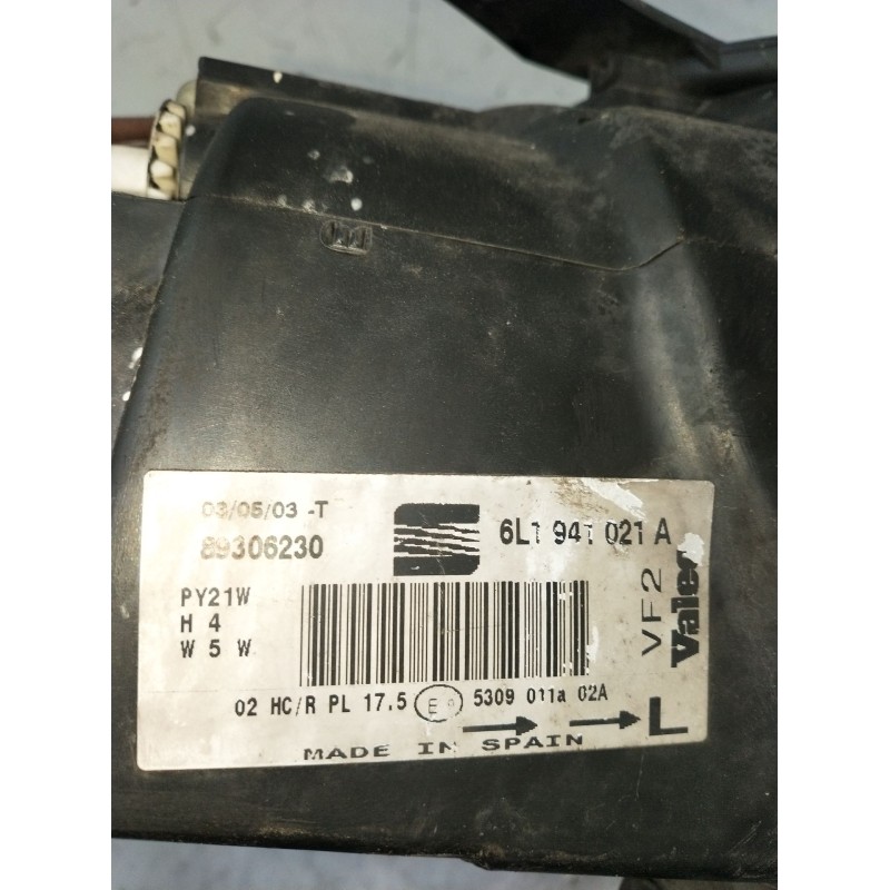 Recambio de faro izquierdo para seat cordoba (6l2) 1.9 sdi referencia OEM IAM 6L1941021A 89306230 