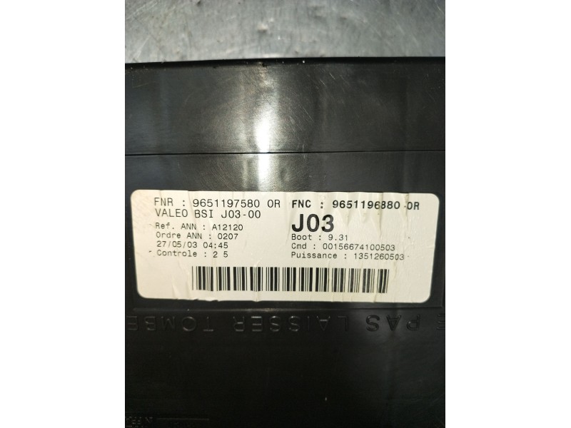 Recambio de caja reles / fusibles para peugeot 307 (3a/c) 1.6 16v referencia OEM IAM 9651196880 BSIJ0300 2001