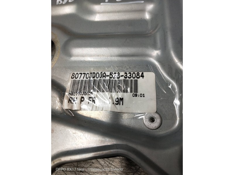Recambio de elevalunas delantero derecho para nissan qashqai (j10) acenta referencia OEM IAM 80770JD00A  5P