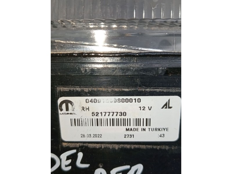 Recambio de piloto delantero derecho para jeep renegade referencia OEM IAM 521777730 04091099600010 2021