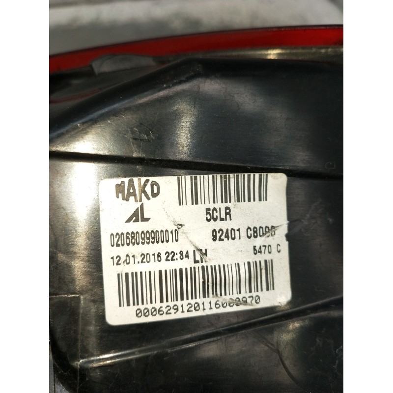 Recambio de piloto trasero izquierdo para hyundai i20 ii (gb, ib) 1.2 referencia OEM IAM 92401C8000 02068099900010 2014