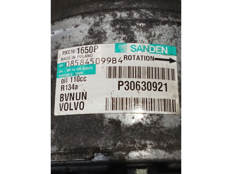 Recambio de compresor aire acondicionado para volvo xc60 kinetic awd referencia OEM IAM 30630921 1650P 08