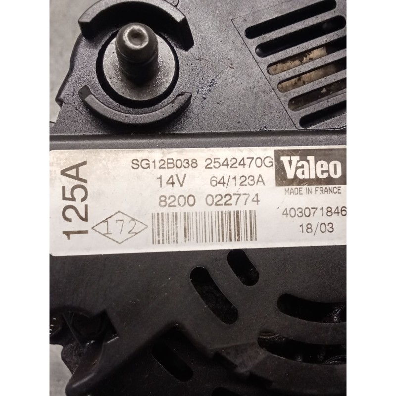 Recambio de alternador para renault clio ii (bb_, cb_) 1.5 dci (b/cb07) referencia OEM IAM 8200022774 125A 01