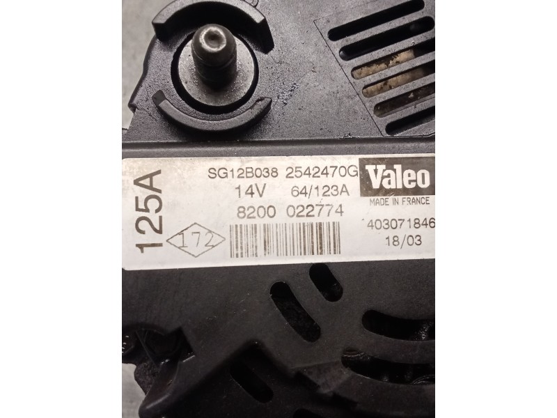 Recambio de alternador para renault clio ii (bb_, cb_) 1.5 dci (b/cb07) referencia OEM IAM 8200022774 125A 01