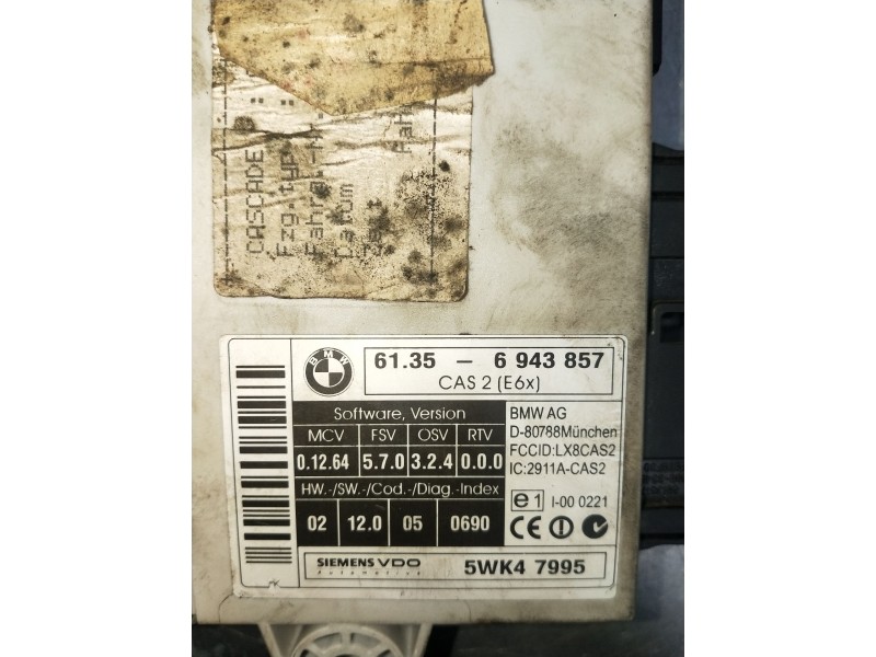 Recambio de modulo electronico para bmw 5 (e60) 530 d referencia OEM IAM 5WK47995 6943857 2911ACAS2 2003