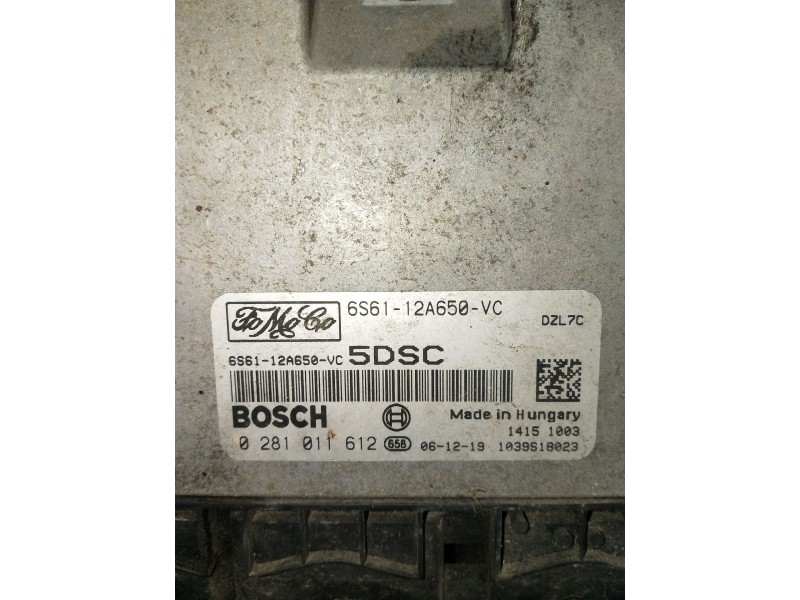 Recambio de centralita motor uce para ford fiesta v (jh_, jd_) 1.6 tdci referencia OEM IAM 0281011612 6S6112A650VC 1039S18023 20