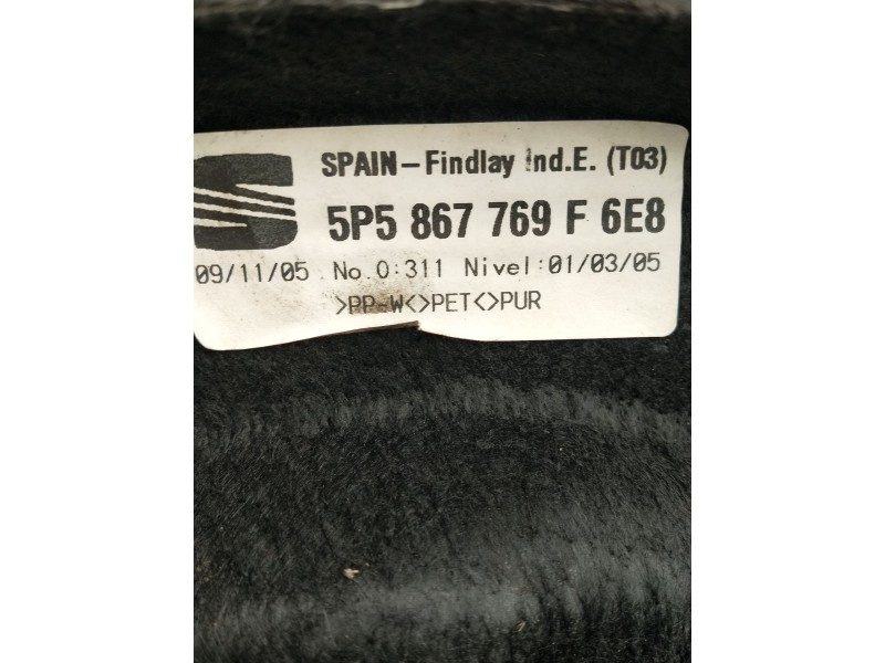 Recambio de bandeja trasera para seat toledo iii (5p2) 2.0 tdi 16v referencia OEM IAM 5P5867769F  2004