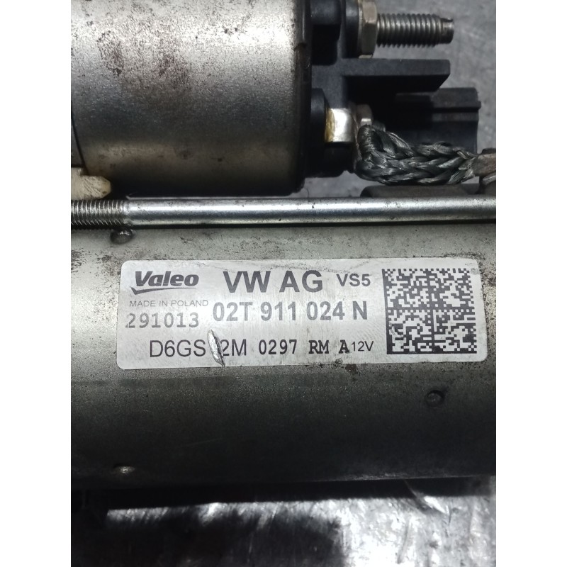 Recambio de motor arranque para volkswagen polo v (6r1, 6c1) 1.2 tsi referencia OEM IAM 02T911024N 291013 09