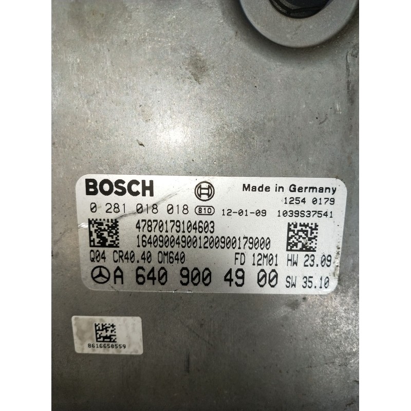 Recambio de centralita motor uce para mercedes-benz clase a (w169) a 180 cdi (169.007, 169.307) referencia OEM IAM 0281018018 A6