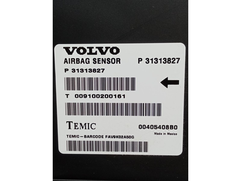 Recambio de centralita airbag para volvo xc60 kinetic awd referencia OEM IAM P31313827 T009100200161 00405408B0